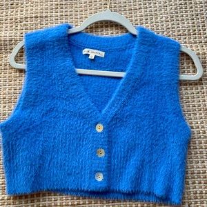 Pacsun Blue Fuzzy Sweater Vest
